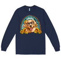 Navy golden retriever rainbow Long Sleeve Tee - Artiststas