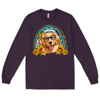 Plum golden retriever rainbow Long Sleeve Tee - Artiststas