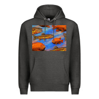 Charcoal Heather California Golden Trout Garibaldi Fish Background Premium Hoodie - Bettercallsaul