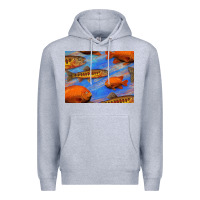 Heather Grey California Golden Trout Garibaldi Fish Background Premium Hoodie - Bettercallsaul