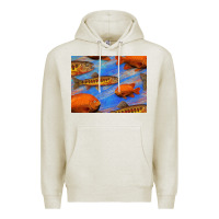 Oatmeal Heather California Golden Trout Garibaldi Fish Background Premium Hoodie - Bettercallsaul