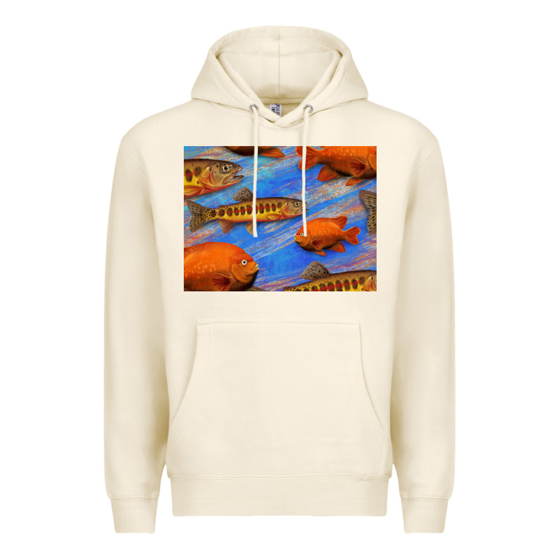 California Golden Trout Garibaldi Fish Background Premium Hoodie by Bettercallsaul | Teevron