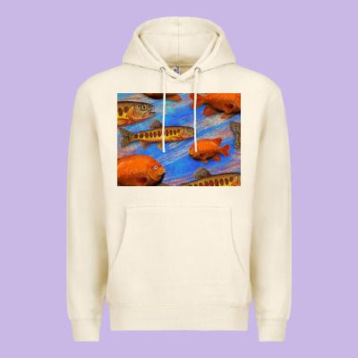 California Golden Trout Garibaldi Fish Background Premium Hoodie Designed By Bettercallsaul