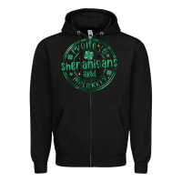 Black prone to shenanigans and malarkey Zipper Hoodie - MaliasSmallBusiness