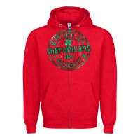 Red prone to shenanigans and malarkey Zipper Hoodie - MaliasSmallBusiness