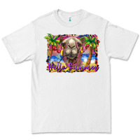 White hello summer camel at the beach Premium Tee - BarkalooDesign