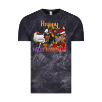 Cloud Black Happy Hallothanksmas Chick Vintage Tee - BundleAndBundleShop