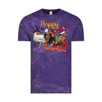 Cloud Purple Happy Hallothanksmas Chick Vintage Tee - BundleAndBundleShop