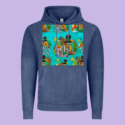 Salty Vibes Seamless Pattern Vintage Hoodie Designed By Hra Design Shop