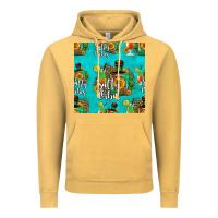 Vintage Mustard salty vibes seamless pattern Vintage Hoodie - HRA Design Shop