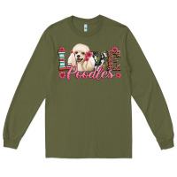 Army Green love poodles Long Sleeve Tee - Artiststas
