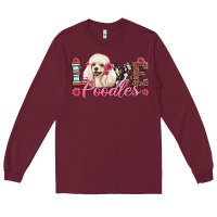 Burgundy love poodles Long Sleeve Tee - Artiststas