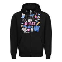 Black can't talk right now doing nurse stuff Zipper Hoodie - MaliasSmallBusiness