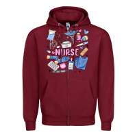 Burgundy can't talk right now doing nurse stuff Zipper Hoodie - MaliasSmallBusiness