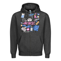 Charcoal Heather can't talk right now doing nurse stuff Zipper Hoodie - MaliasSmallBusiness