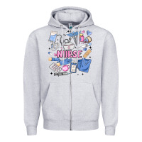 Heather Grey can't talk right now doing nurse stuff Zipper Hoodie - MaliasSmallBusiness