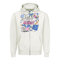 Oatmeal Heather can't talk right now doing nurse stuff Zipper Hoodie - MaliasSmallBusiness