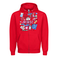 Red can't talk right now doing nurse stuff Zipper Hoodie - MaliasSmallBusiness
