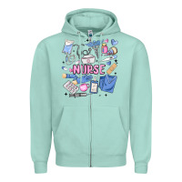 Seafoam can't talk right now doing nurse stuff Zipper Hoodie - MaliasSmallBusiness