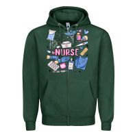 Sports Green can't talk right now doing nurse stuff Zipper Hoodie - MaliasSmallBusiness