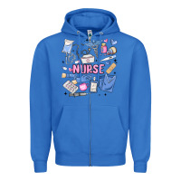 True Royal can't talk right now doing nurse stuff Zipper Hoodie - MaliasSmallBusiness