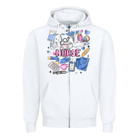 White can't talk right now doing nurse stuff Zipper Hoodie - MaliasSmallBusiness