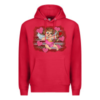 Cardinal valentine's day cupid heart Premium Hoodie - RanaPortraitStore