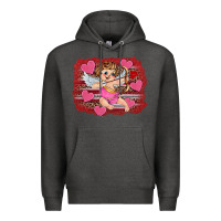 Charcoal Heather valentine's day cupid heart Premium Hoodie - RanaPortraitStore