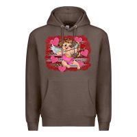 Coffee valentine's day cupid heart Premium Hoodie - RanaPortraitStore