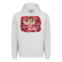 Dove Grey valentine's day cupid heart Premium Hoodie - RanaPortraitStore
