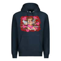 Navy valentine's day cupid heart Premium Hoodie - RanaPortraitStore