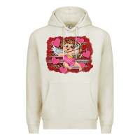 Oatmeal Heather valentine's day cupid heart Premium Hoodie - RanaPortraitStore