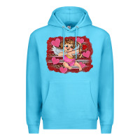 Ocean Blue valentine's day cupid heart Premium Hoodie - RanaPortraitStore