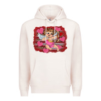 Pale Pink valentine's day cupid heart Premium Hoodie - RanaPortraitStore