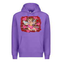 Purple valentine's day cupid heart Premium Hoodie - RanaPortraitStore