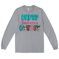 Heather Grey cupid find me a cowboy Long Sleeve Tee - AdoDesignShop