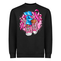 Black cancer ribbon pink converse and flowers Heavyweight Sweatshirt - AdoDesignShop