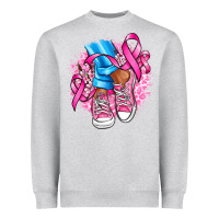 Heather Grey cancer ribbon pink converse and flowers Heavyweight Sweatshirt - AdoDesignShop