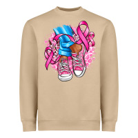 Mushroom cancer ribbon pink converse and flowers Heavyweight Sweatshirt - AdoDesignShop