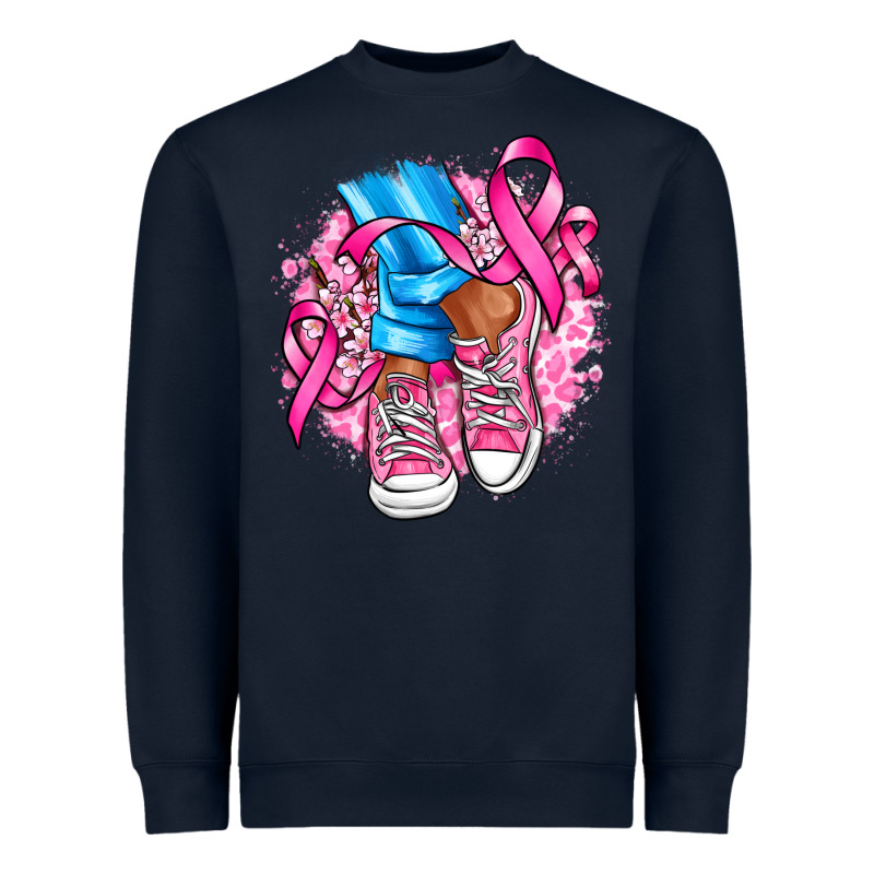 Cancer Ribbon Pink Converse And Flowers Heavyweight Sweatshirt by AdoDesignShop | Teevron