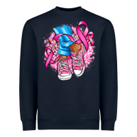 Navy cancer ribbon pink converse and flowers Heavyweight Sweatshirt - AdoDesignShop