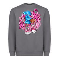 Storm cancer ribbon pink converse and flowers Heavyweight Sweatshirt - AdoDesignShop