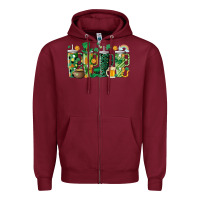 Burgundy st.patricks stanley Zipper Hoodie - MaliasSmallBusiness