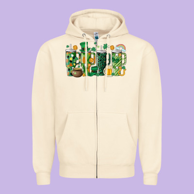 St.patricks Stanley Zipper Hoodie Designed By Maliassmallbusiness