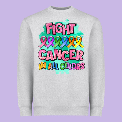 Fight Cancer In All Colors Heavyweight Sweatshirt Designed By Adodesignshop