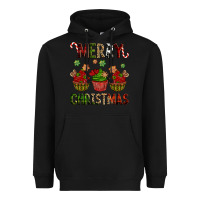 Black Merry Christmas cupcakes Heavyweight Hoodie - NancyCooperArtShop