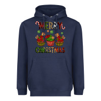 Navy Merry Christmas cupcakes Heavyweight Hoodie - NancyCooperArtShop