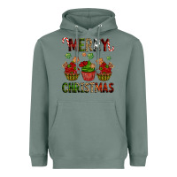 Sage Merry Christmas cupcakes Heavyweight Hoodie - NancyCooperArtShop