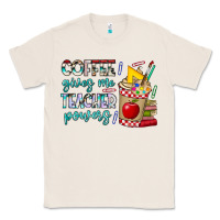 Natural Coffee Gives Me Teacher Powers Classic Tee - CowhideDigitalArt