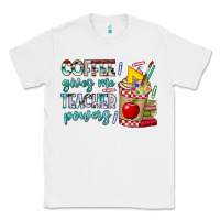 White Coffee Gives Me Teacher Powers Classic Tee - CowhideDigitalArt